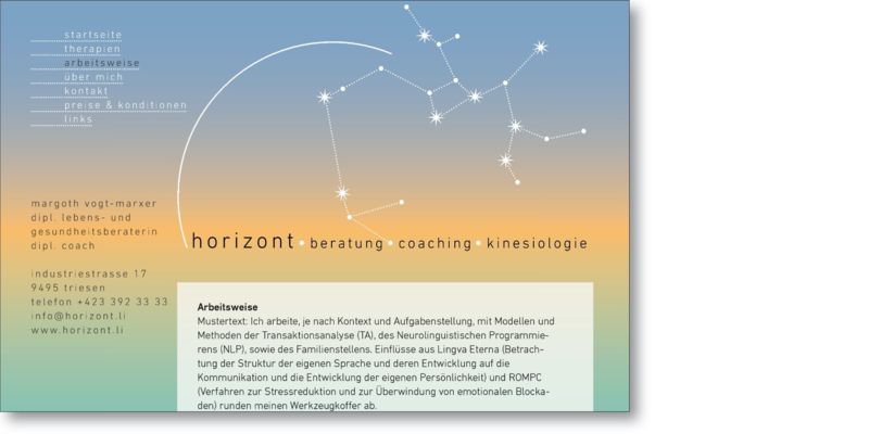 Margoth Vogt-Marxer horizont - beratung, coaching, kinesiologie | 2019